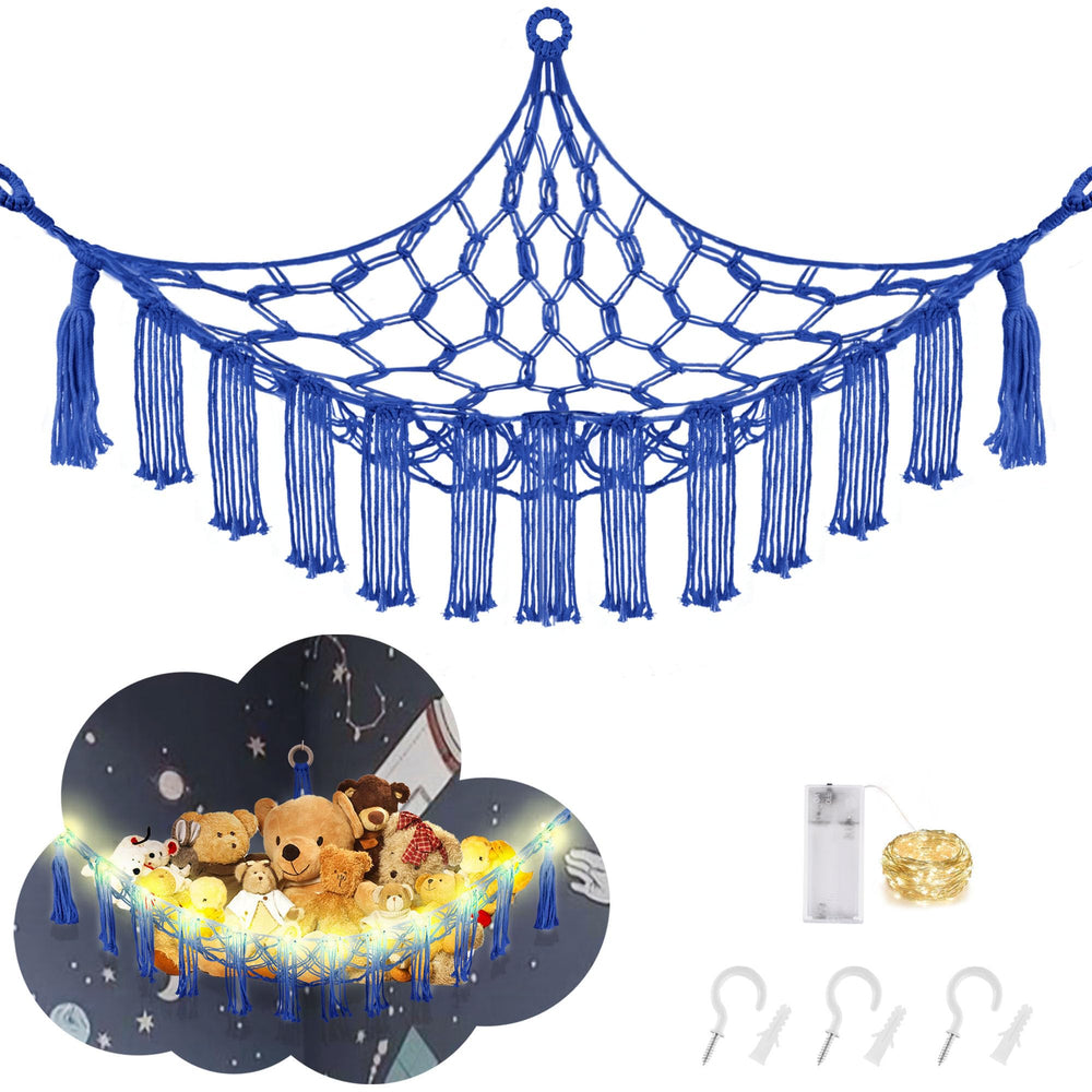 CERETIA stuffed-animal-hammock-corner neatly organizes plush toys in a compact space