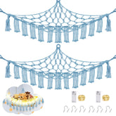 CERETIA stuffed animal hammock closeup shows durable macrame and LED glow for night time ambience