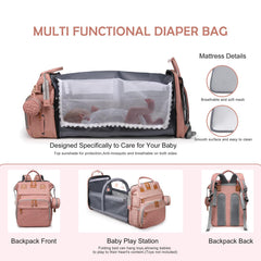 CESAILT diaper bag large-capacity tote pink keeps baby essentials organized during travel.