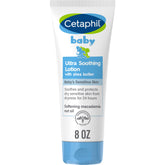 Cetaphil Baby Ultra Soothing Lotion bottle-front shows fragrance-free, gentle hydration for delicate skin.
