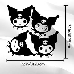 Ceybo Kuromi sticker close-up 8in reveals bold art for bedroom accents.