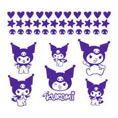 Ceybo Kuromi wall decal purple shows bold anime style for kids' rooms and game spaces.