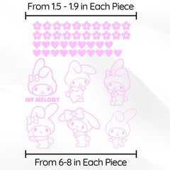 Ceybo My Melody pink wall-application demonstrates easy decorating for living rooms.