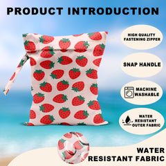 cfgbfdgh fruits wet bag snap handle setup for stroller attachments and on-the-go use