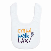 ChalkTalkSPORTS Lacrosse baby bib soft microfiber closeup for comfortable mealtimes.