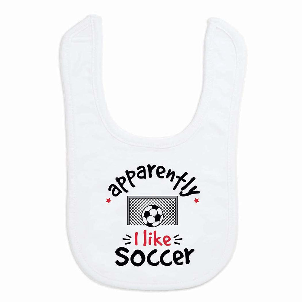 ChalkTalkSPORTS Soccer Baby Bib design closeup shows soft microfiber comfort for everyday meals.