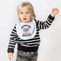 ChalkTalkSPORTS Soccer Baby Bib snap closure keeps bib in place during messy feeds.