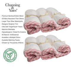 Channing & Yates towel detail showing gingham border and soft texture