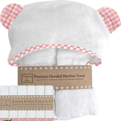 Channing & Yates hooded baby towel with bear ears for cozy bath time