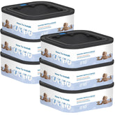 Chariholis jumbo square refill pack shows six refills for clean, odor-controlled diaper disposal.