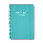 Cheericome Baby's Daily Log Book teal PU cover close-up showing waterproof durability for busy days.