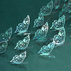 Cheerland 48-piece 3D teal blue butterfly set showing large 4.7-inch butterflies for nursery decor