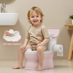CheerTry 2in1 potty highlighting realistic flushing sound for engaging potty time.