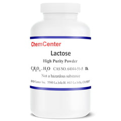 ChemCenter lactose powder 1lb for high-purity lab-grade R&D and monohydrate preparation.