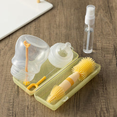 Chemimoso bottle brush with pacifier brush in yellow handle for small parts