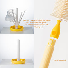 Chemimoso straw brush, pink, perfect for quick straw cleaning on trips.
