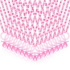CHENGU pink acrylic pacifier necklace packaging shows bulk party favors for baby showers