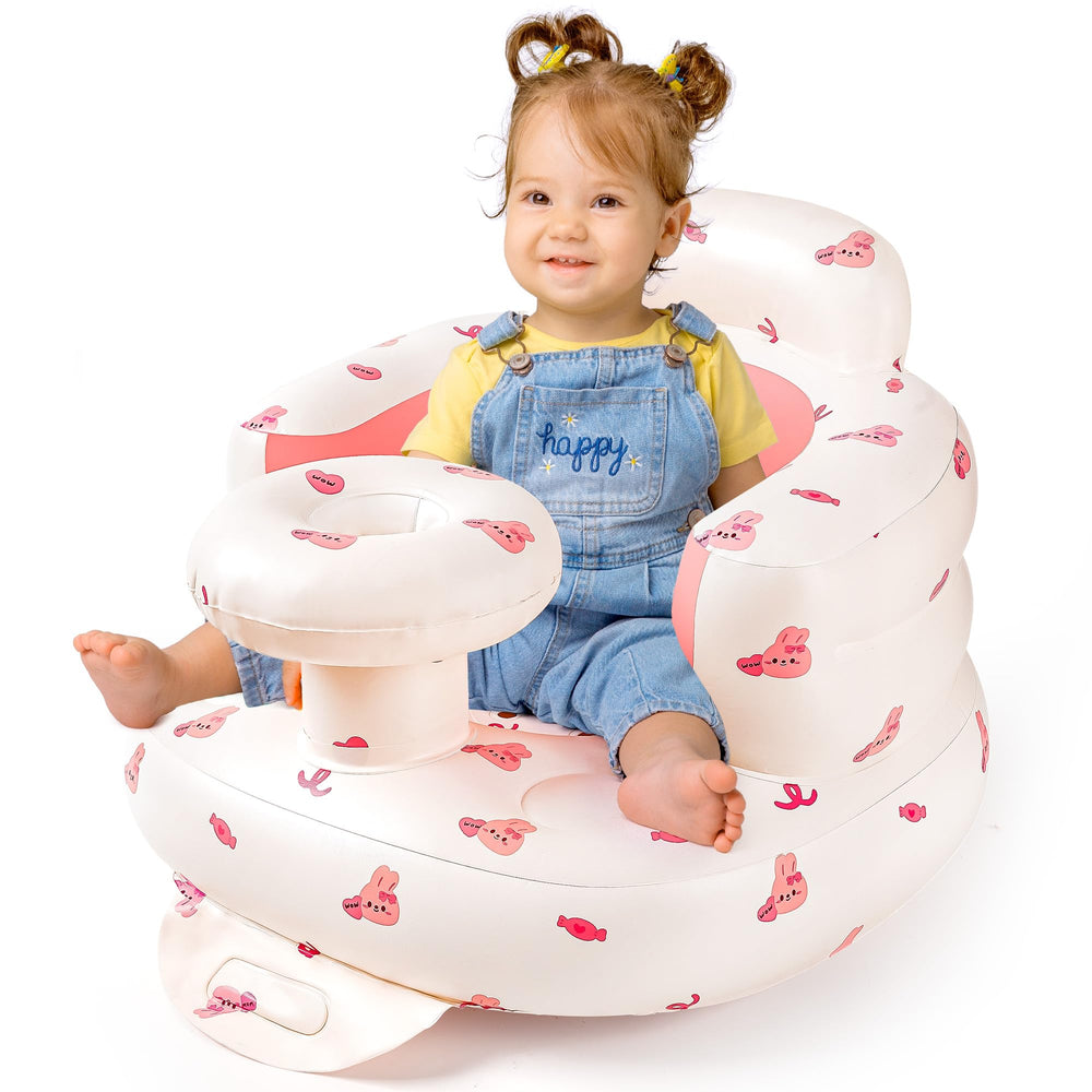 Chepula inflatable baby seat bunny-tray for on-the-go feeding and play