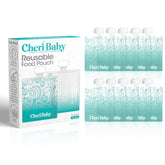 Cheri Baby reusable pouches standup design for mess-free filling and quick prep.