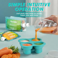 CheriBaby storage-cups-and-pouches keep meals organized for on-the-go feeding
