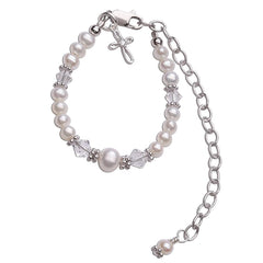 Cherished Moments Baptism Bracelet pearl detail accentuates luxury and heirloom-quality design