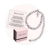 Cherished Moments Baptism Bracelet front view highlights cultured pearls for a timeless keepsake
