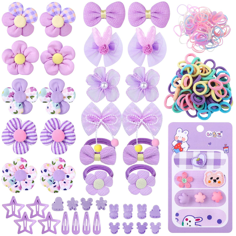 Cherocito purple little girl hair bows offer gentle hold for everyday cute styles.