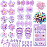 Cherocito purple little girl hair bows offer gentle hold for everyday cute styles.