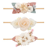 cherrboll baby flower headband pink set – ultra-soft nylon for sensitive skin and daily wear