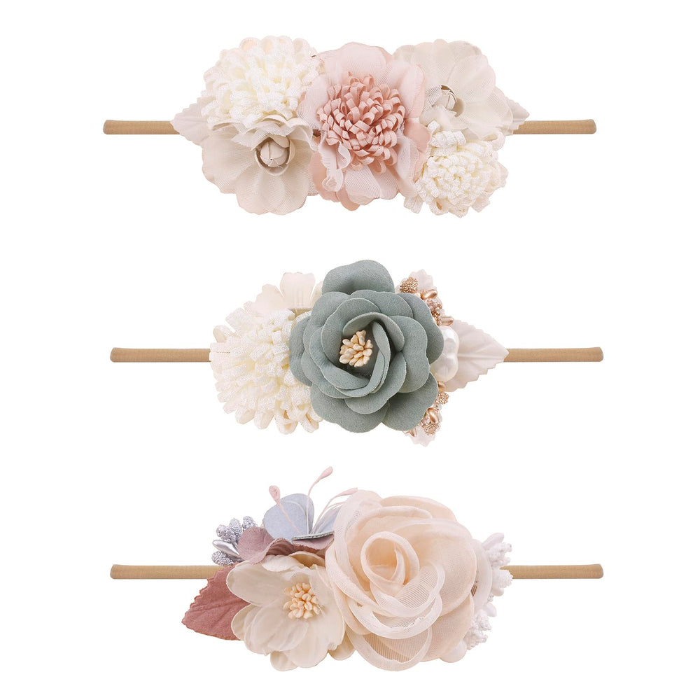 cherrboll baby girl flower headbands set with vibrant colors for everyday outfits