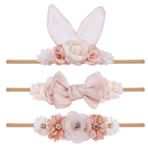 cherrboll baby girl flower headbands set—soft, stretchy nylon for everyday outfits.