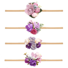 Cherrboll baby girl headband flower 01 β soft nylon floral accessory for newborns and daily wear.