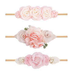 Cherrboll flower headbands set 1 in soft nylon for newborns, gentle and stretchy