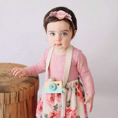 Cherrboll elastic flower headbands grow with your child from newborn to toddler.