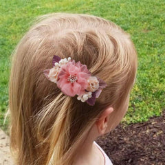 Cherrboll flower hair clip newborn wear demonstrates lightweight comfort in photos.