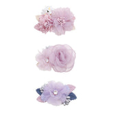 Cherrboll flower hair clip rose close-up for newborn photography.