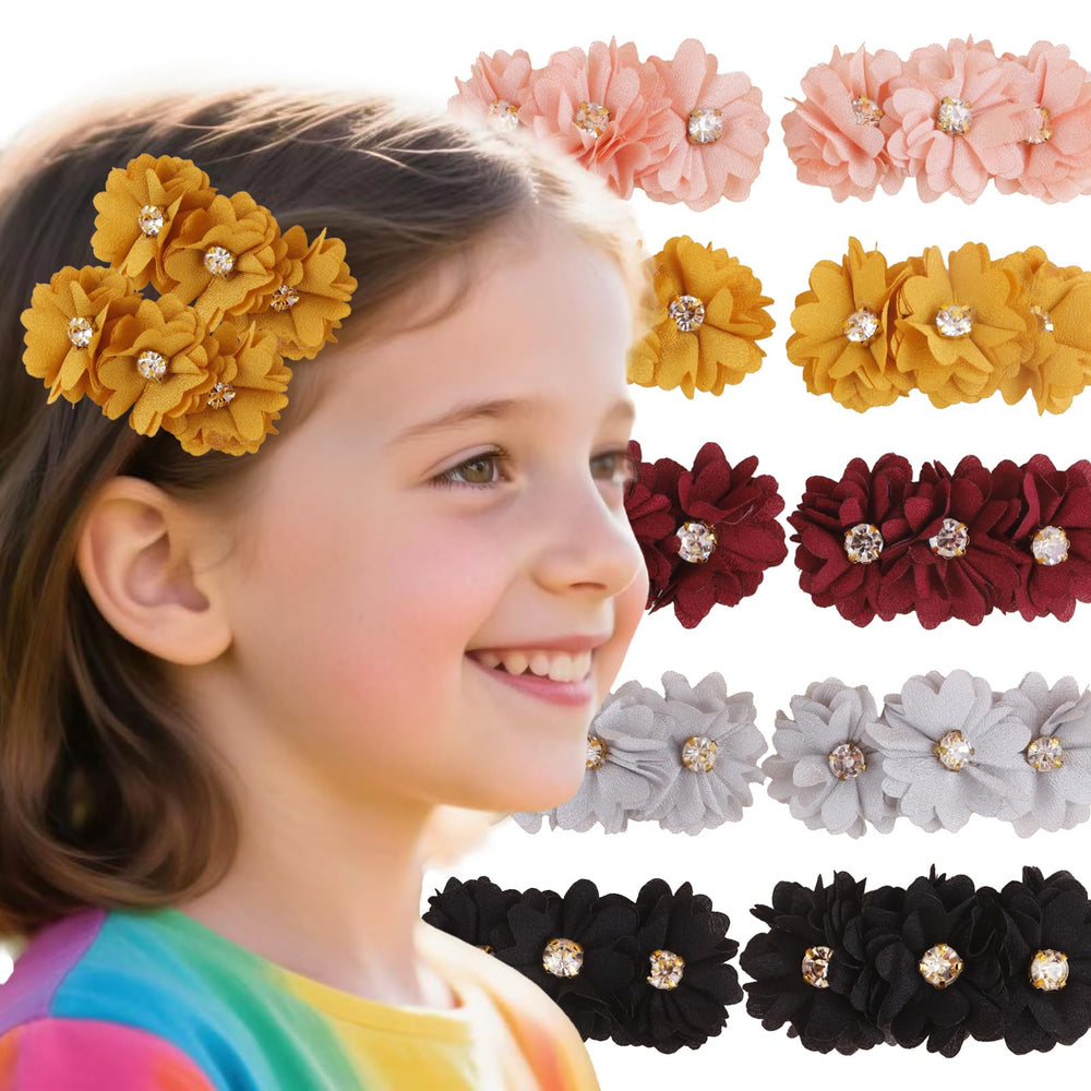 Cherrboll flower hair clip with rose petal design for baby hairstyles.
