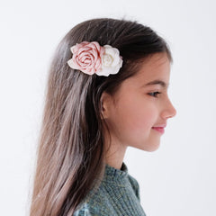 Cherrboll flower hair clip set lavender closeup with lightweight durable handmade flowers for everyday wear