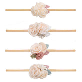 Cherrboll flower headbands 4pc set on newborn for adorable everyday outfits