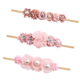 Cherrboll flower headbands set with colorful nylon blooms for everyday outfits and photo props.