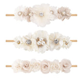 Cherrboll flower headbands with soft nylon material for gentle newborn comfort