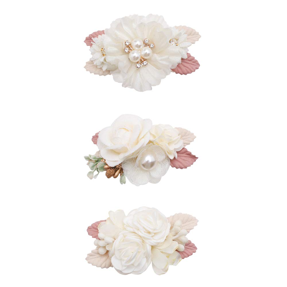 Cherrboll pink rose flower clip for baby girls—soft charm for photos.