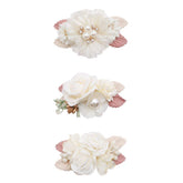 Cherrboll pink rose flower clip for baby girls—soft charm for photos.