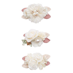Cherrboll pink rose flower clip for baby girls—soft charm for photos.