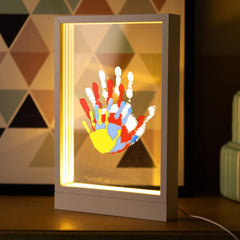CHERRY CHEERS family handprint frame with LED light for warm, lasting keepsakes.