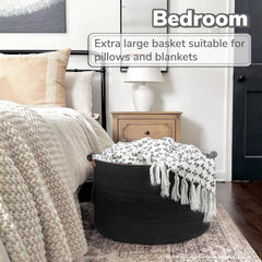 CherryNow cotton rope basket texture feels soft and safe for baby items.