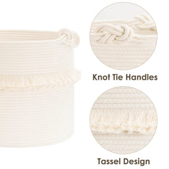 CherryNow large woven basket knot-handles illustrate easy transport by sturdy handles.
