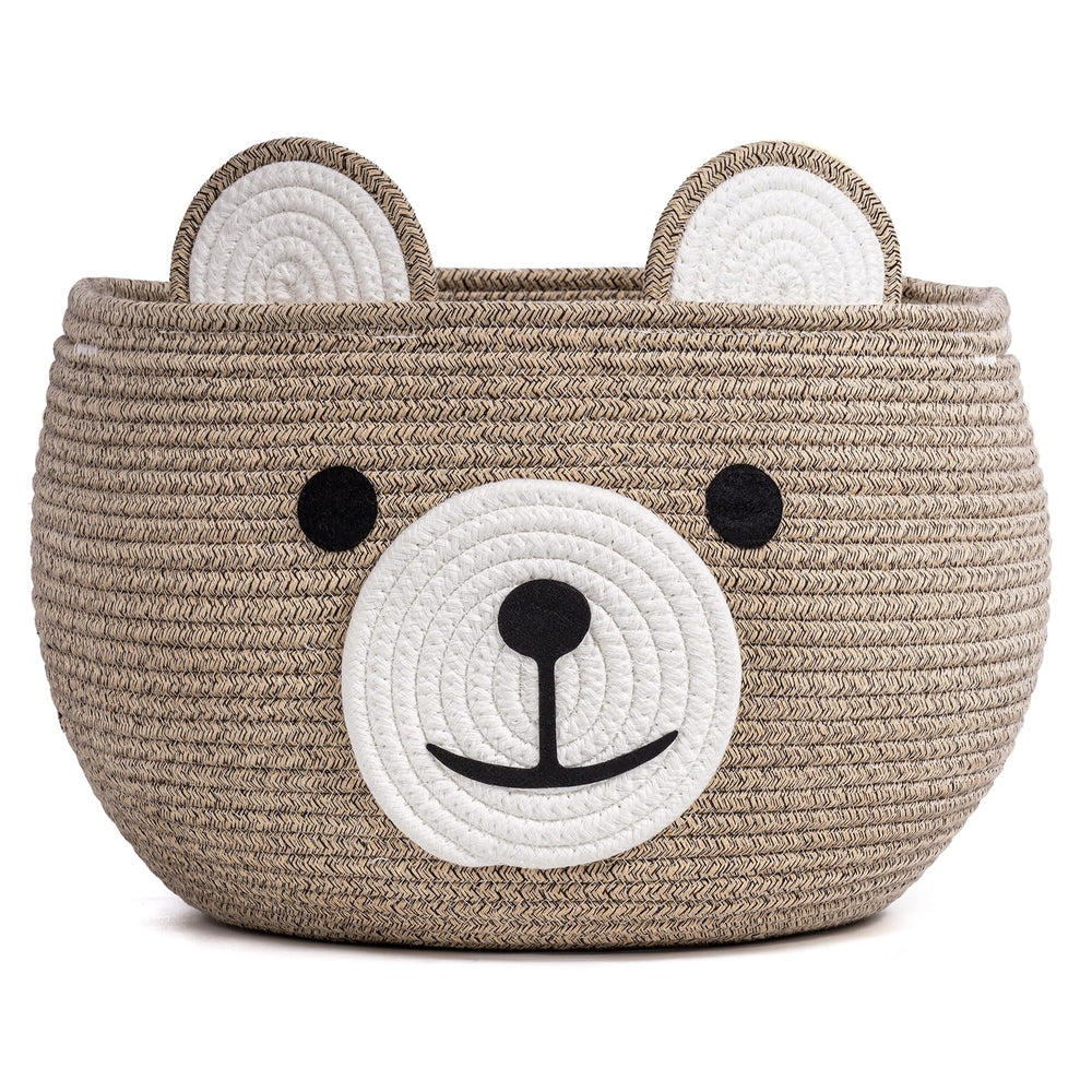 CherryNow bear-face baby basket offers cute nursery storage and gifting appeal