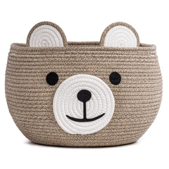 CherryNow bear-face baby basket offers cute nursery storage and gifting appeal