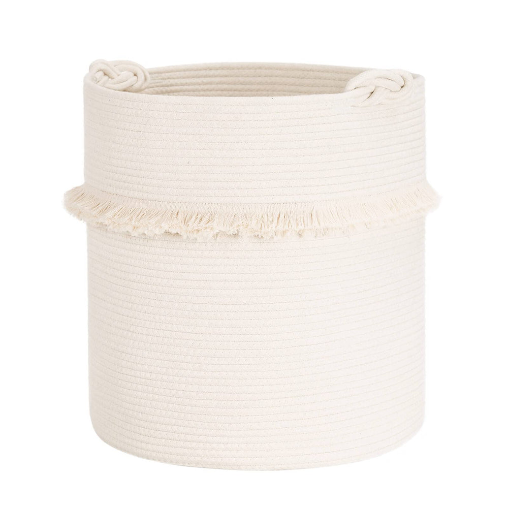 CherryNow extra-large woven basket close-up shows cotton rope for sturdy storage.
